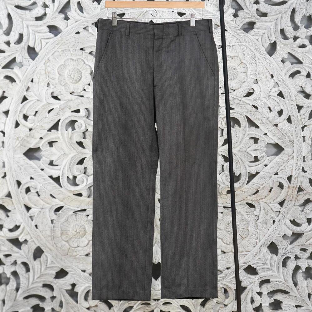 Vintage Christian Dior Monsieur Dress Pants Men 33x29 Gray Pinstripe USA